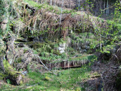 Rhyswg Fawr, Iron panels and foundations, Cwmcarn, April 2009